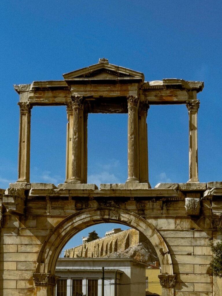 Hadrian's Arch with the Acropolis peeking through the arch in the background