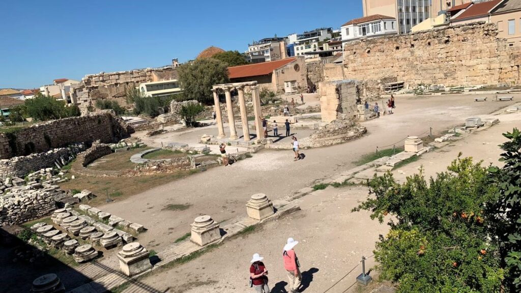 The ruins of the Hadrians Library in Athens