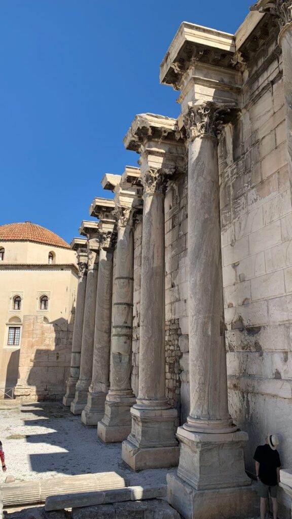 Hadrians Library Wall Columns Athens