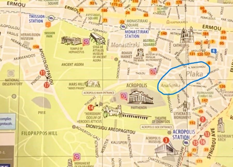 Tourist map of Athens