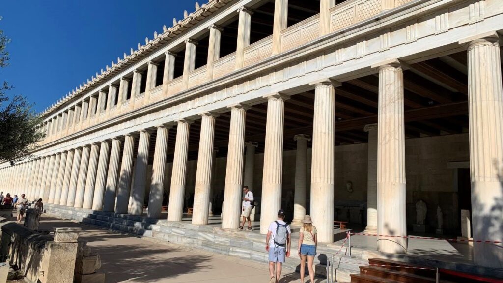 toa of attalos at the Ancient Agora in Athens