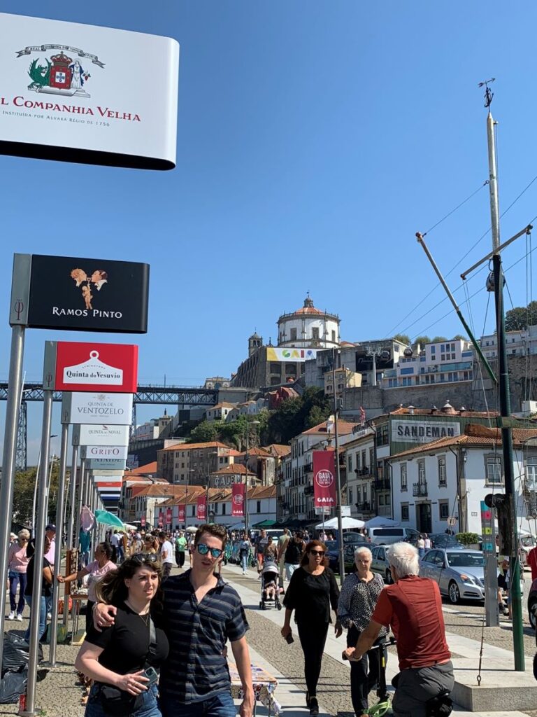 People walking on the Gaia side in Porto