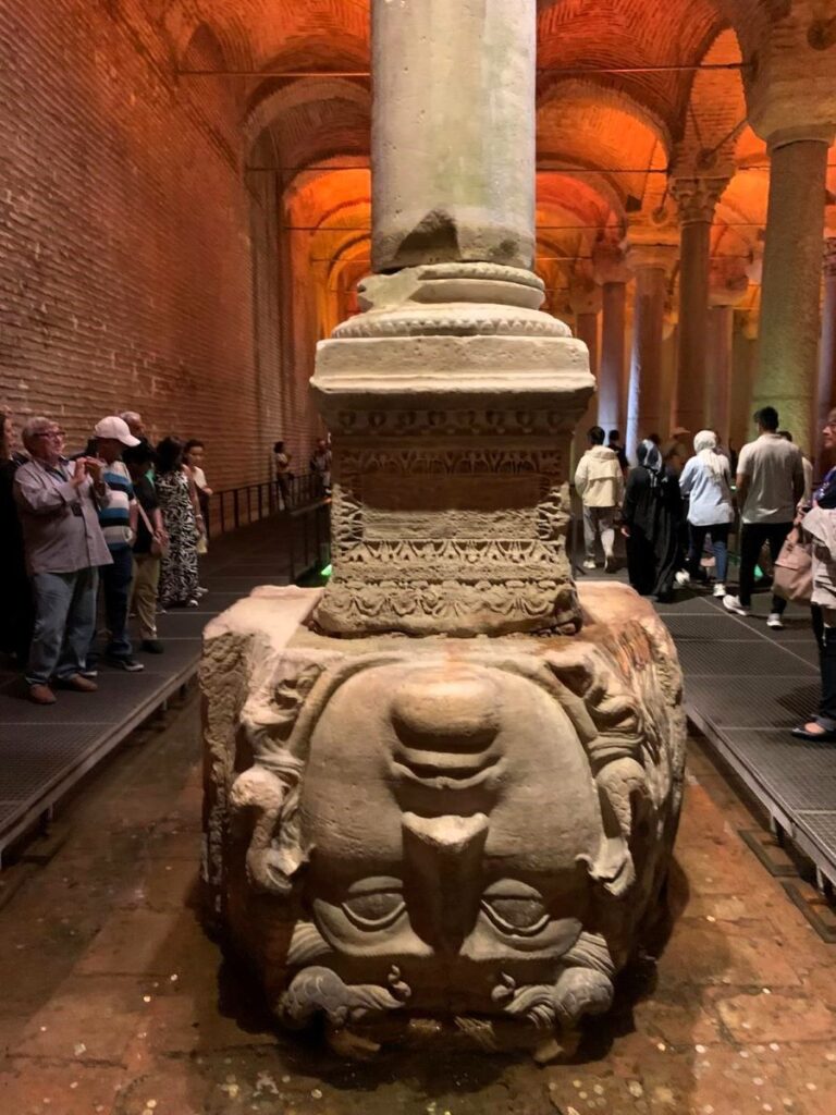 Medusa Head in the Basilica Cistern in Istanbul