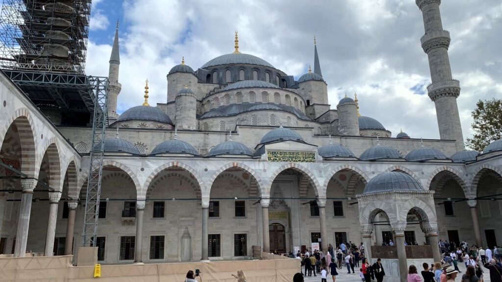 Sultan Ahmet Mosque courtyard, also called The Blue Mosque Istanbul