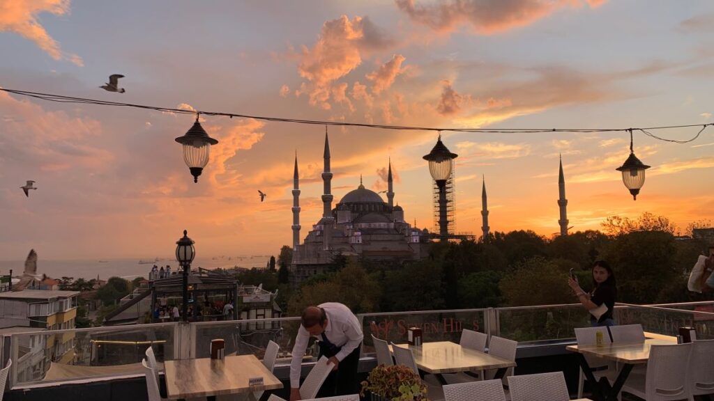 View of Hagia Sophia from Seven Hills Rooftop bar