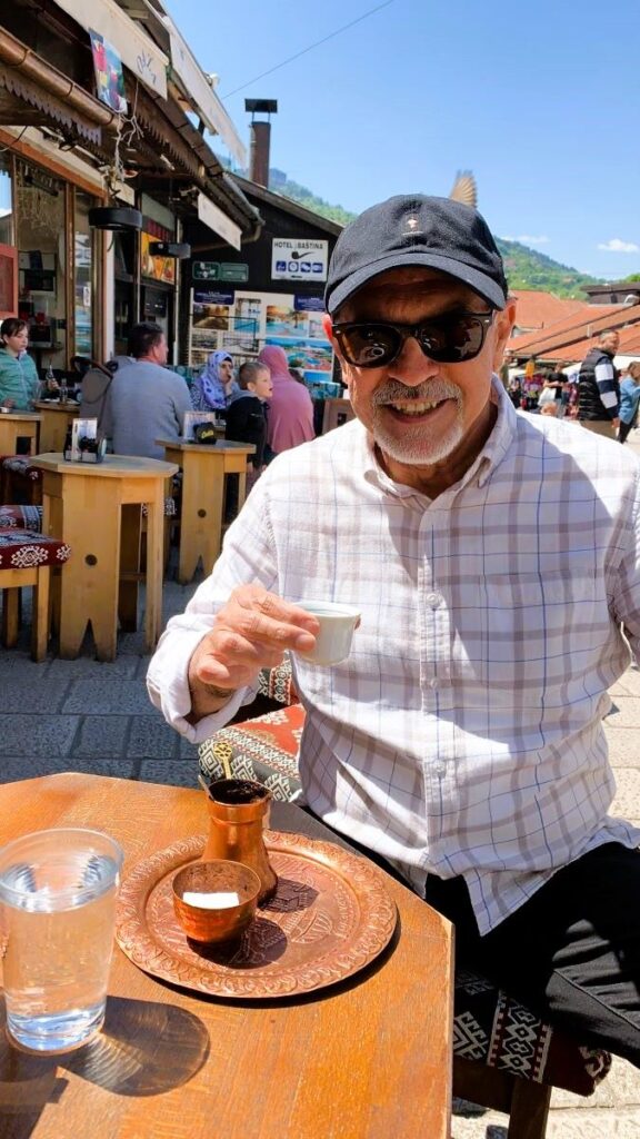 Sarajevo Nusi enjoying coffee Participating in the coffee culture in Sarajevo