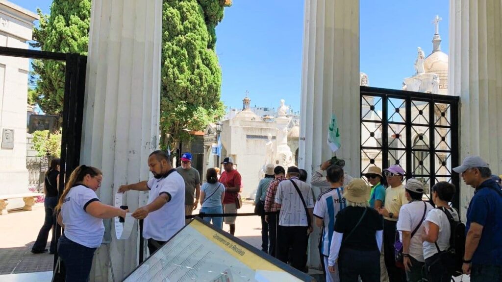 Buenos Aires Recoleta Cemetery entrance Entrance to Recoleta Cemetery in Buenos Aires
