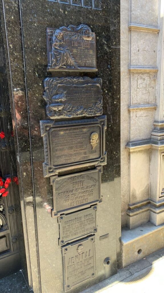 Recoleta Cemetery Evita Peron Grave A simple resting place of Evita Peron along with her family