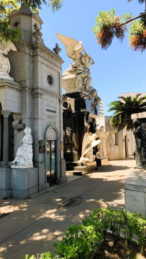 Recoleta Cemetery walking path A quiet walking path in Recoleta Cemetery in Buenos Aires