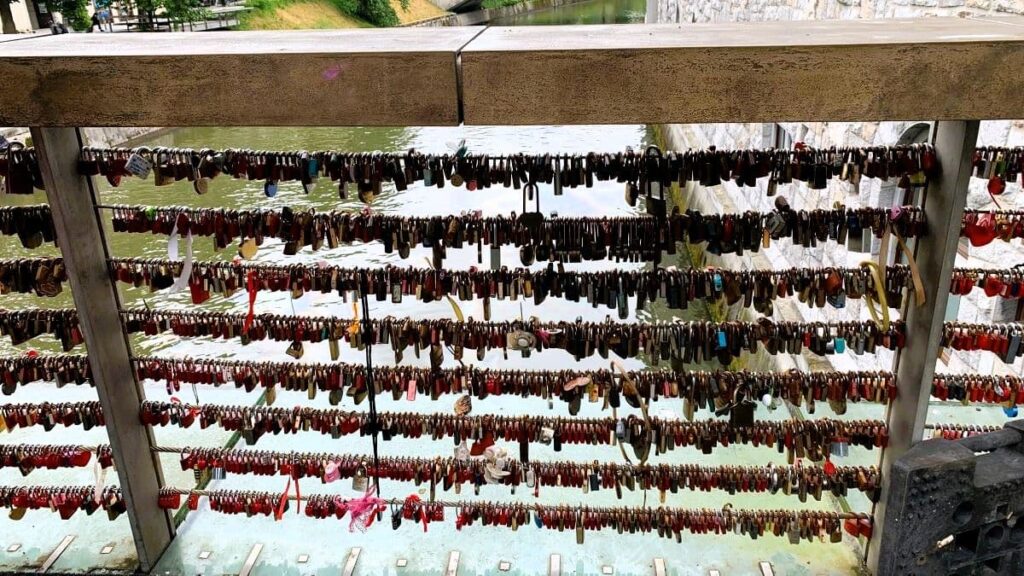 The iconic Butcher's Bridge with love locks - best things to do in Ljubljana