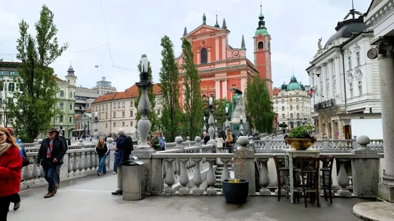 Franciscan Church across the bridge -Best Things to do in Ljubljana